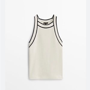 Massimo Dutti NWT sleeveless contrast top size medium
